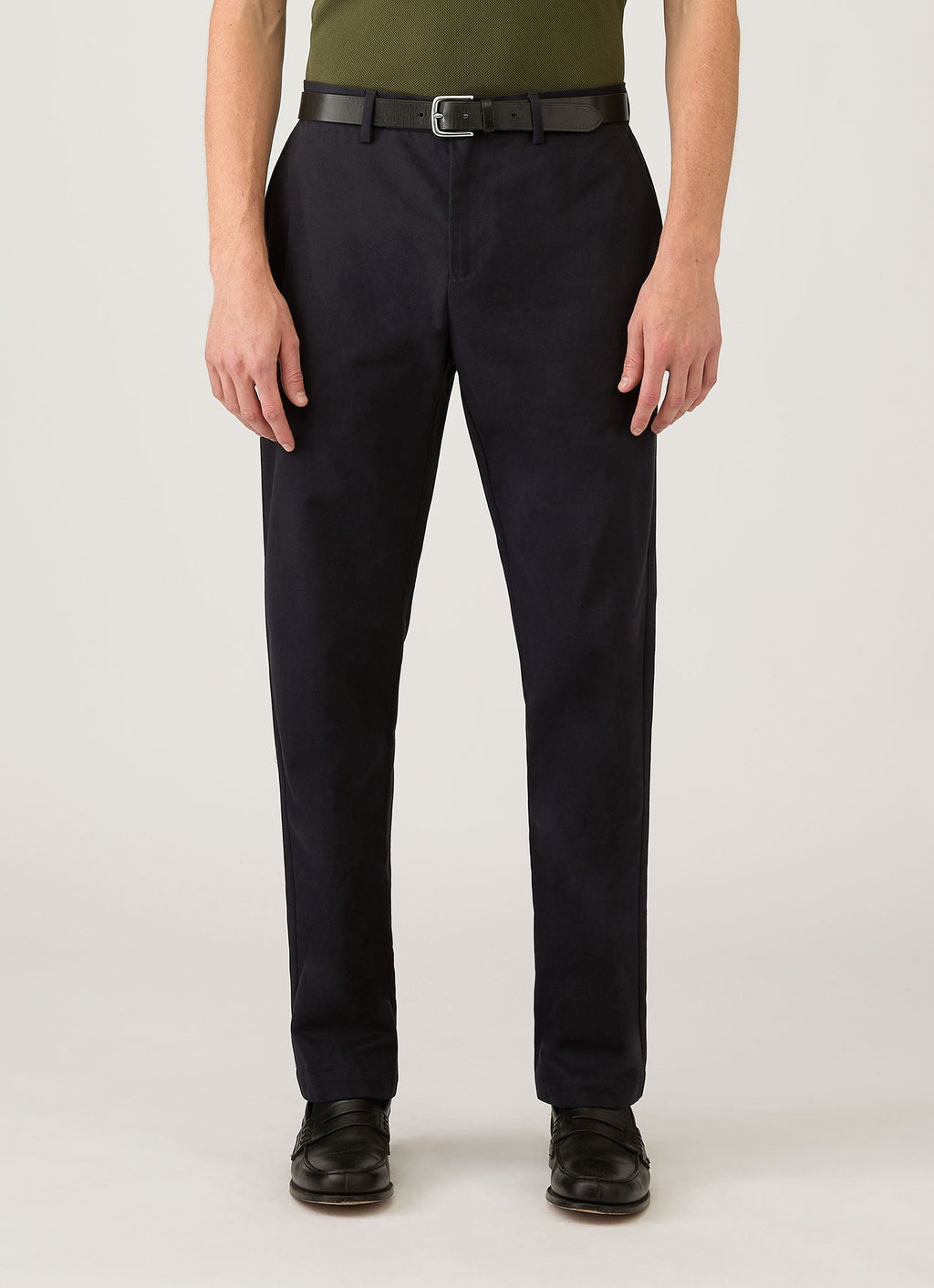 Pantalon en gabardine de coton marine pour homme