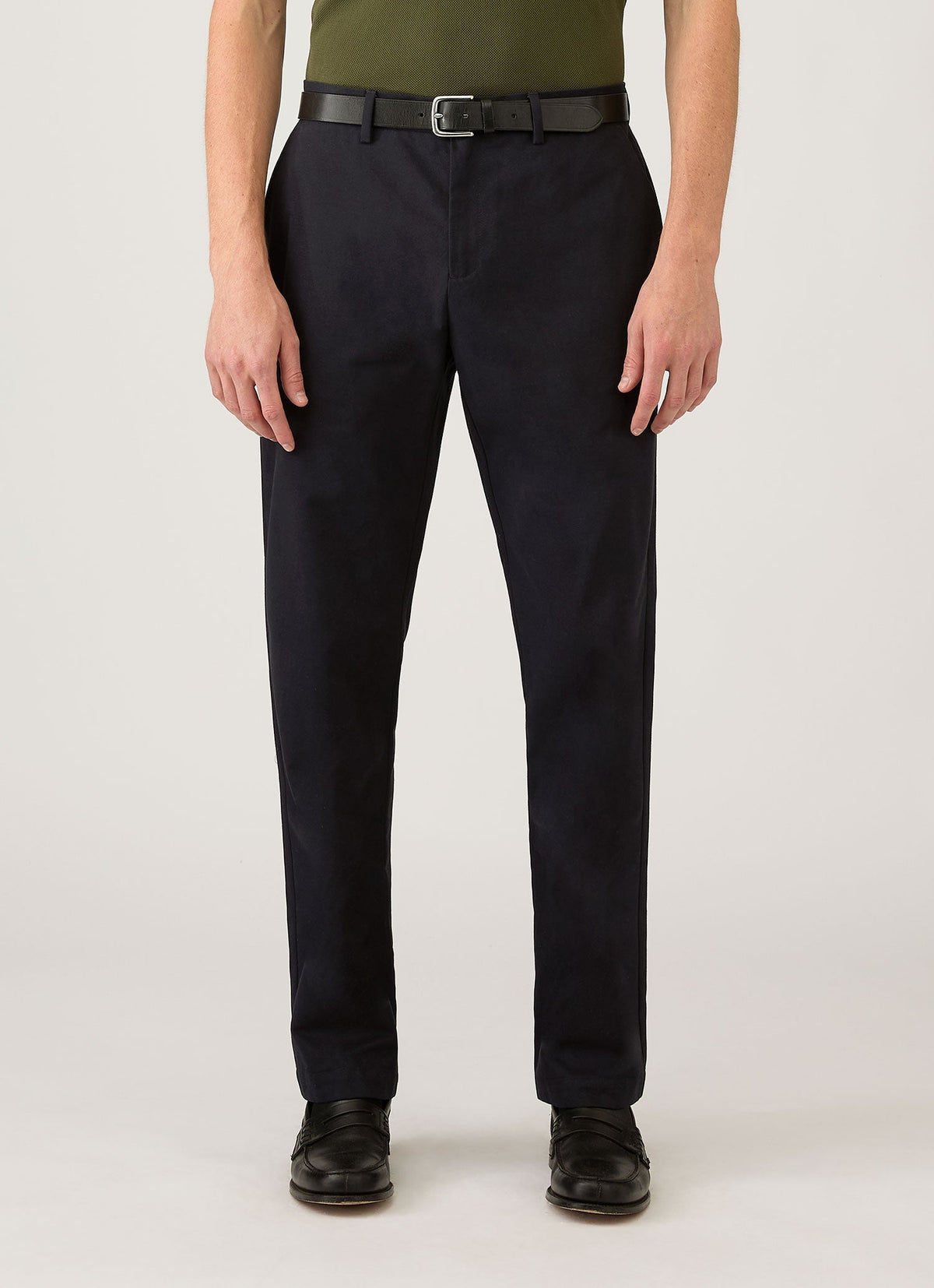 Pantalon en gabardine de coton marine pour homme