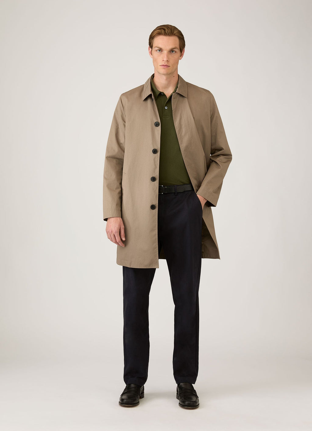 Pantalon en gabardine de coton marine pour homme