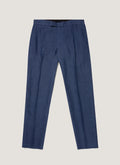 Pantalon en lin pour homme bleu marine clair