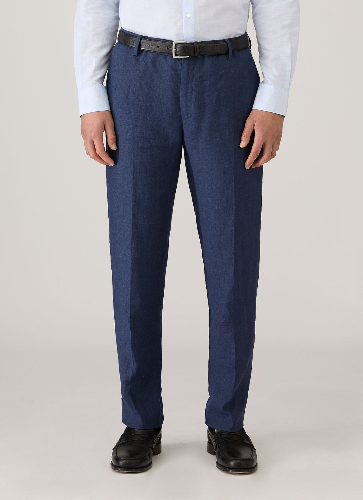 Pantalon en lin pour homme bleu marine clair
