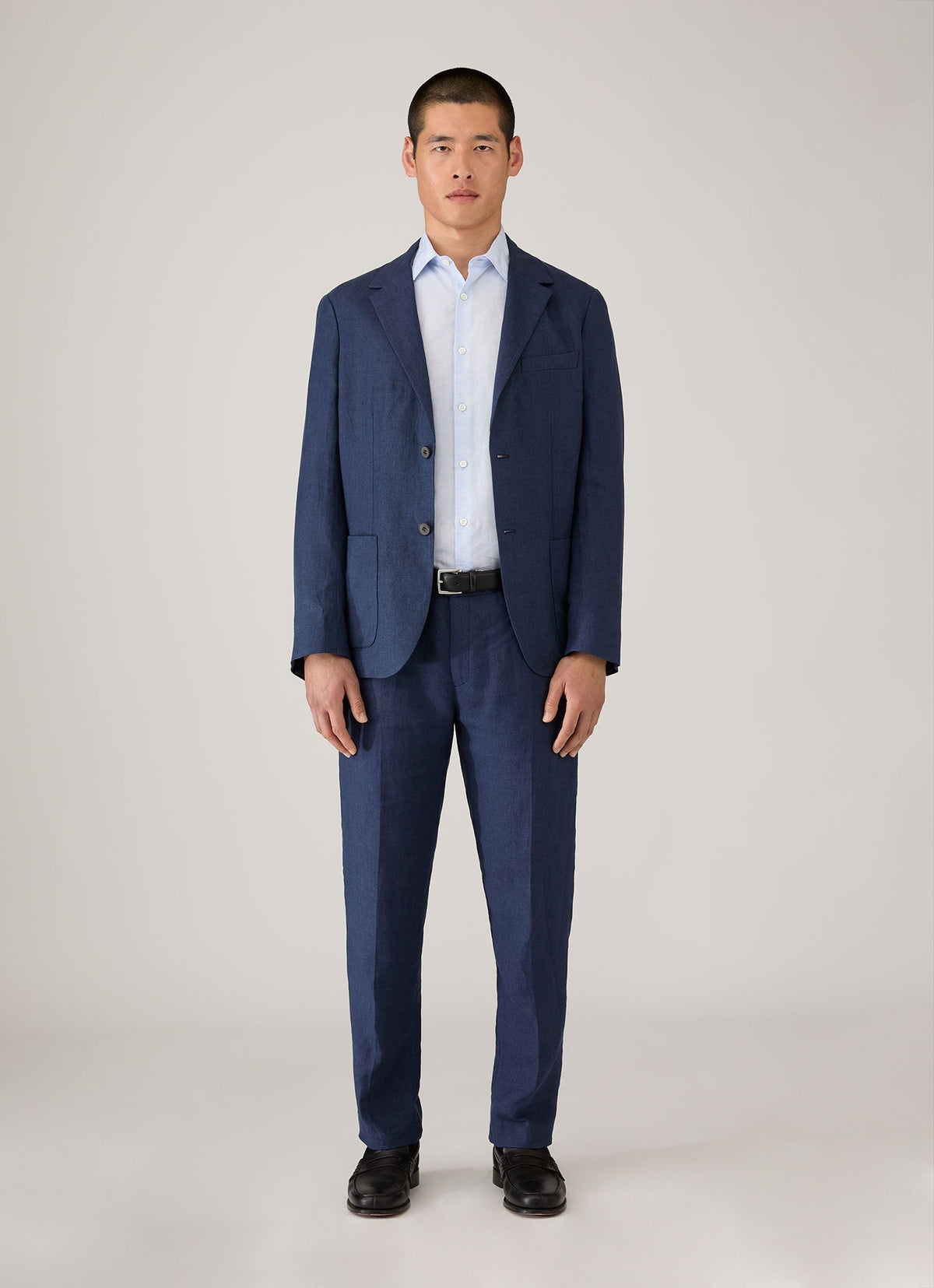 Pantalon en lin pour homme bleu marine clair