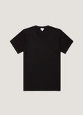 T-shirt en lin et coton pour homme - Noir