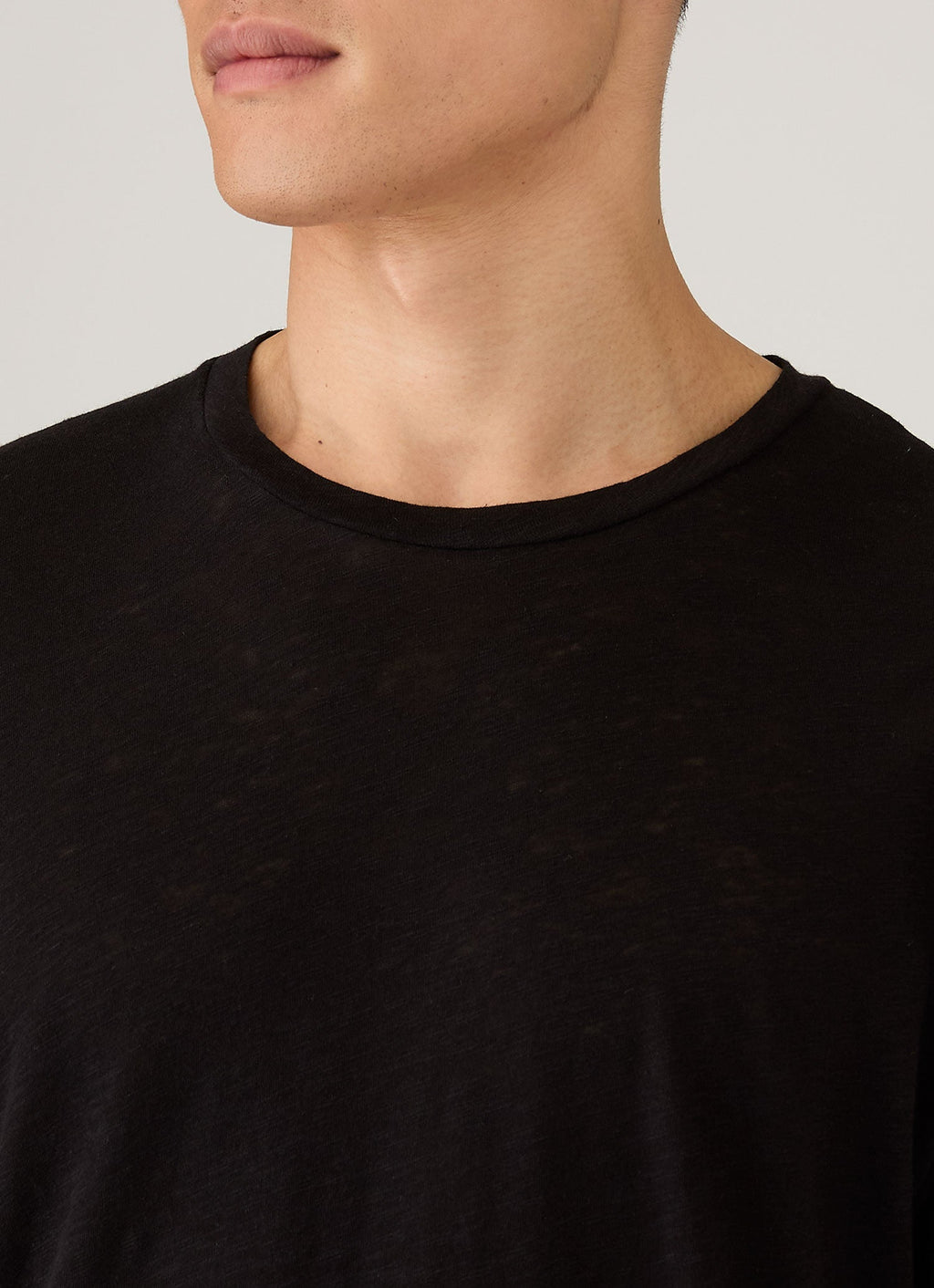 T-shirt en lin et coton pour homme - Noir