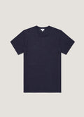 T-shirt Homme en Coton et Lin Bleu Marine
