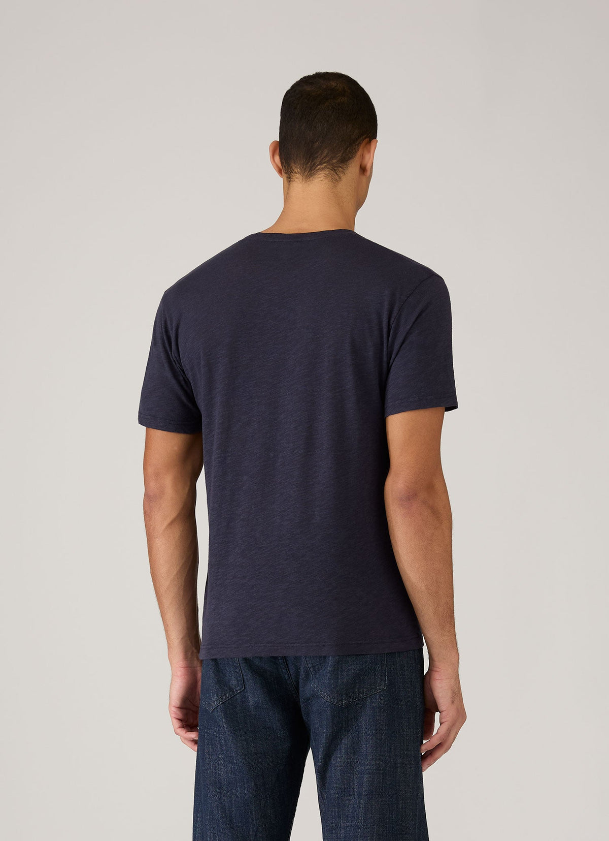 T-shirt Homme en Coton et Lin Bleu Marine