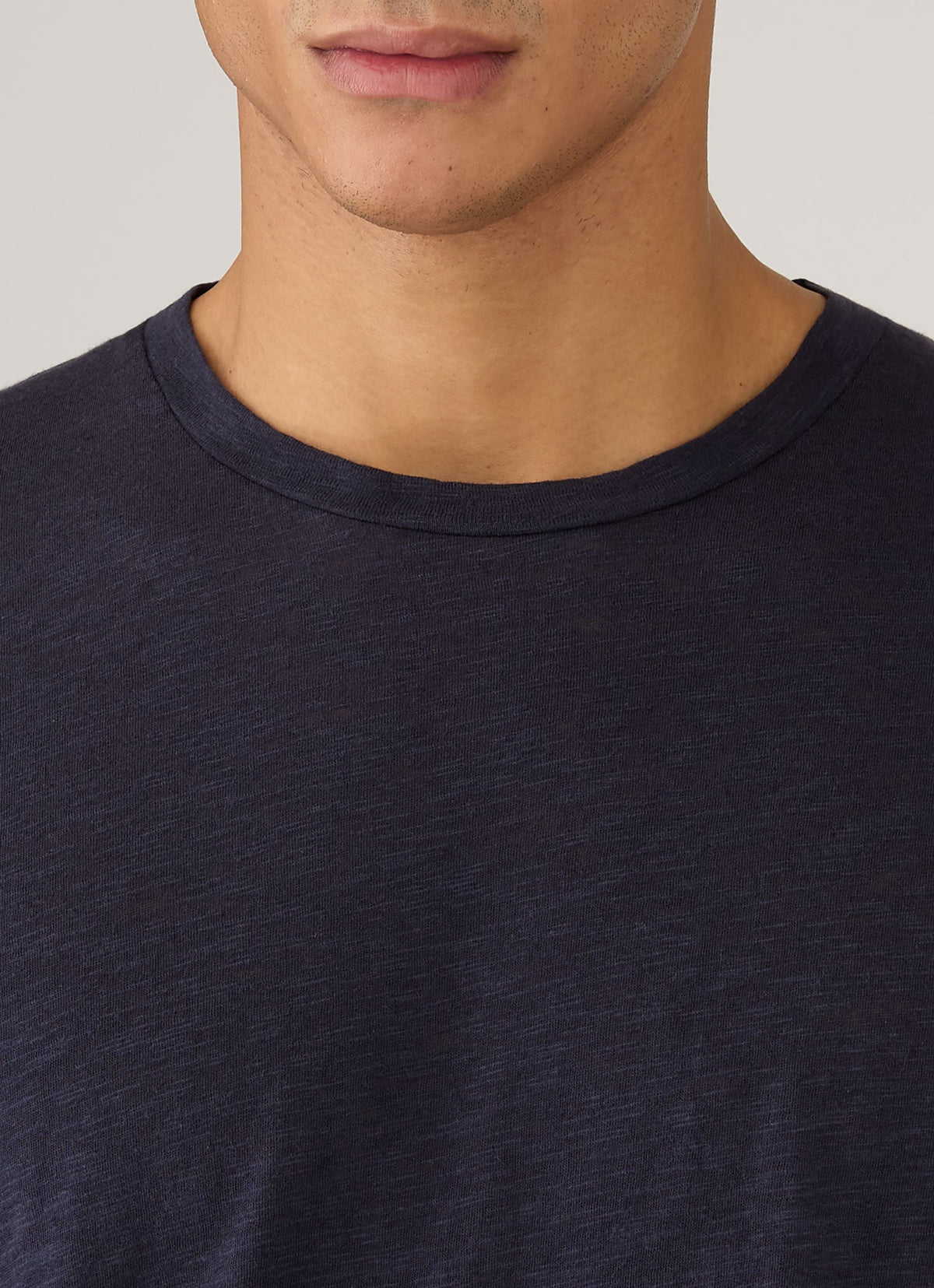 T-shirt Homme en Coton et Lin Bleu Marine