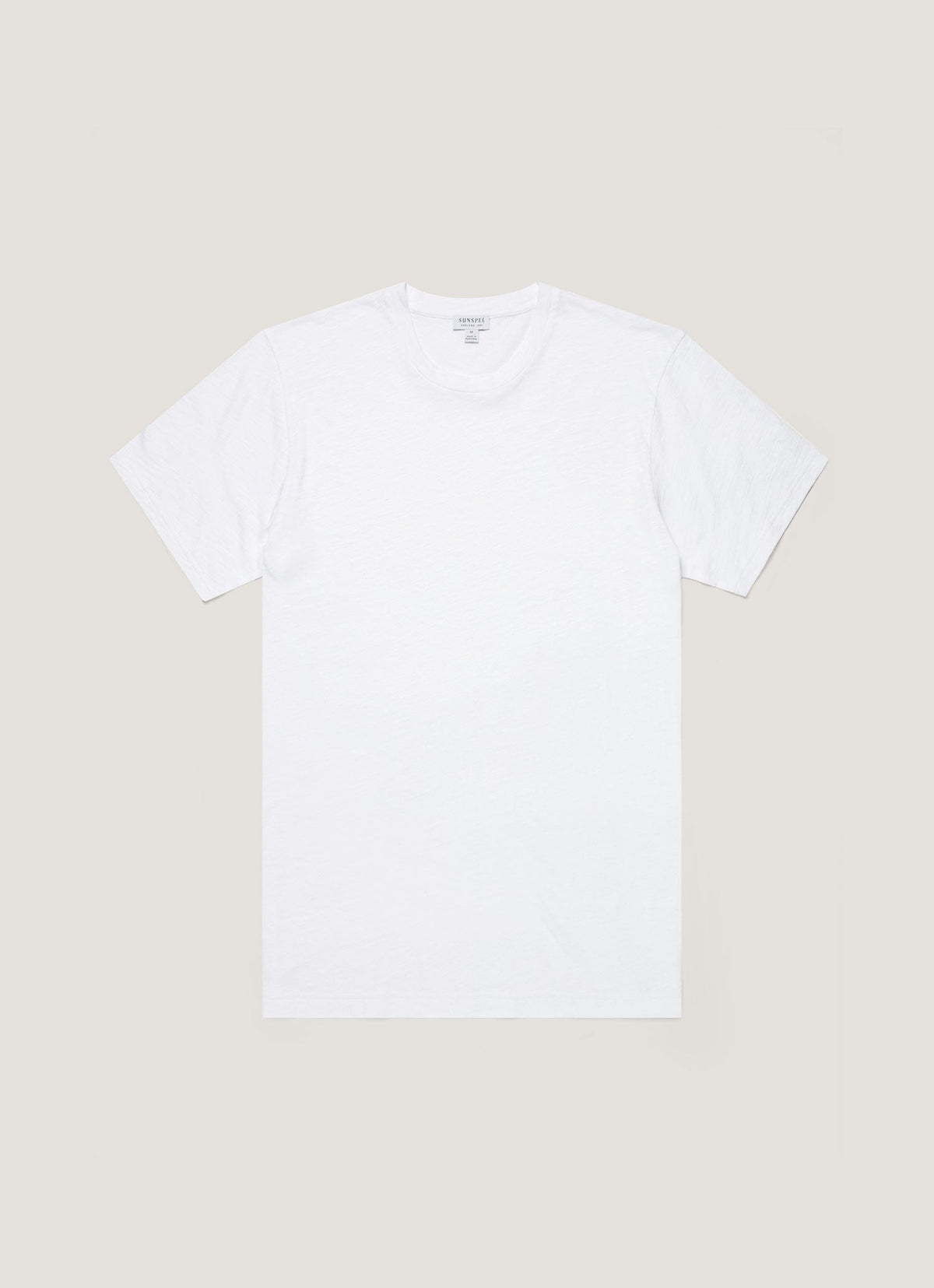 T-shirt Homme en Coton et Lin Blanc