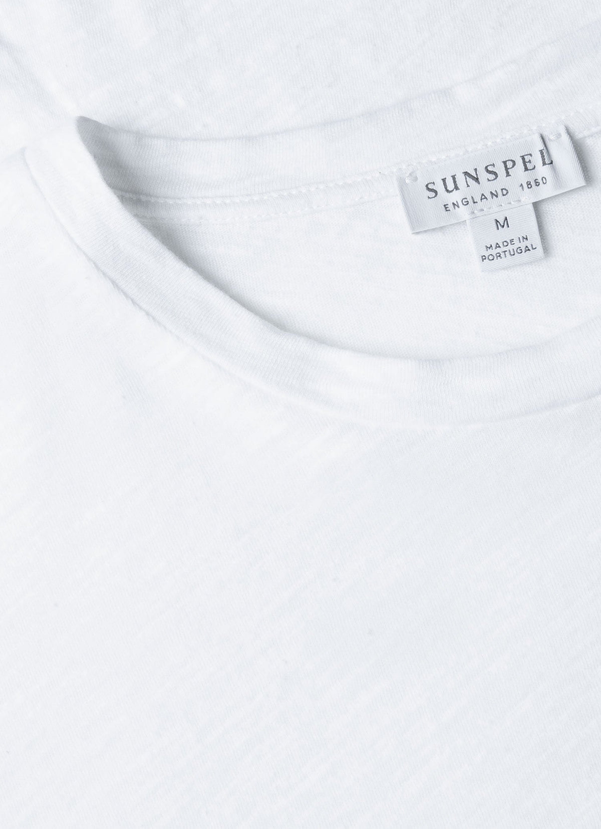 T-shirt Homme en Coton et Lin Blanc