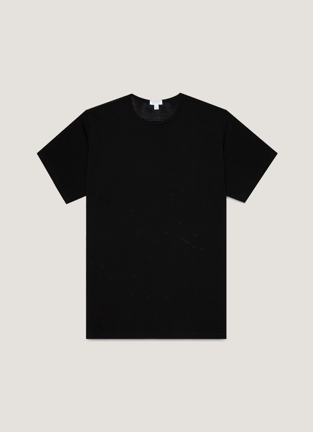 T-shirt noir en coton cellulaire pour homme