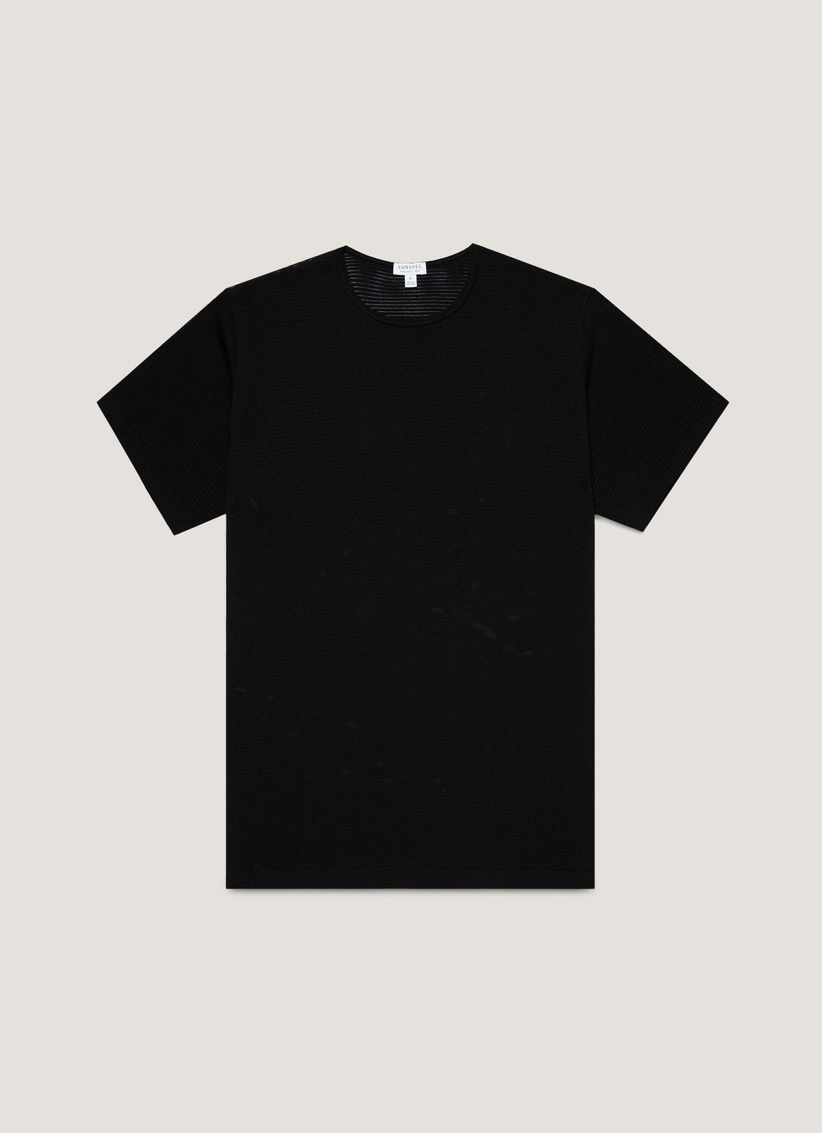 T-shirt noir en coton cellulaire pour homme