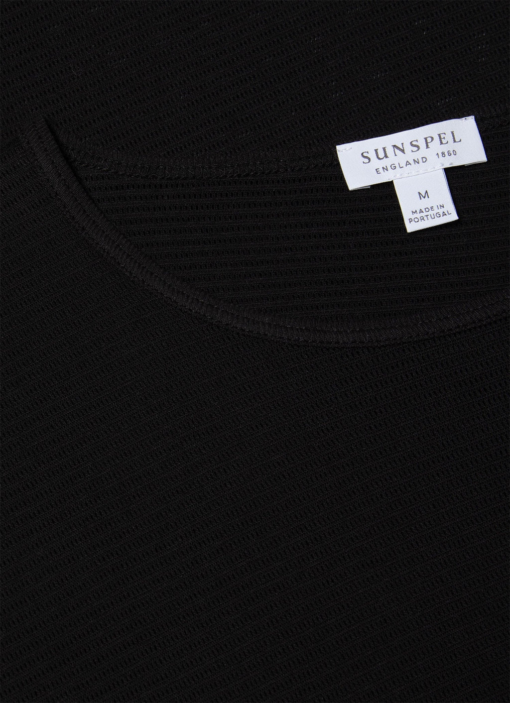 T-shirt noir en coton cellulaire pour homme