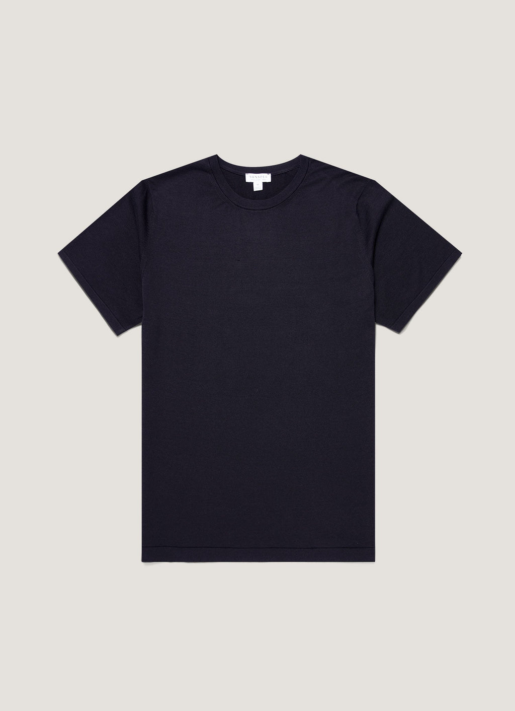 T-shirt en maille de coton Sea Island pour homme, coloris bleu marine clair