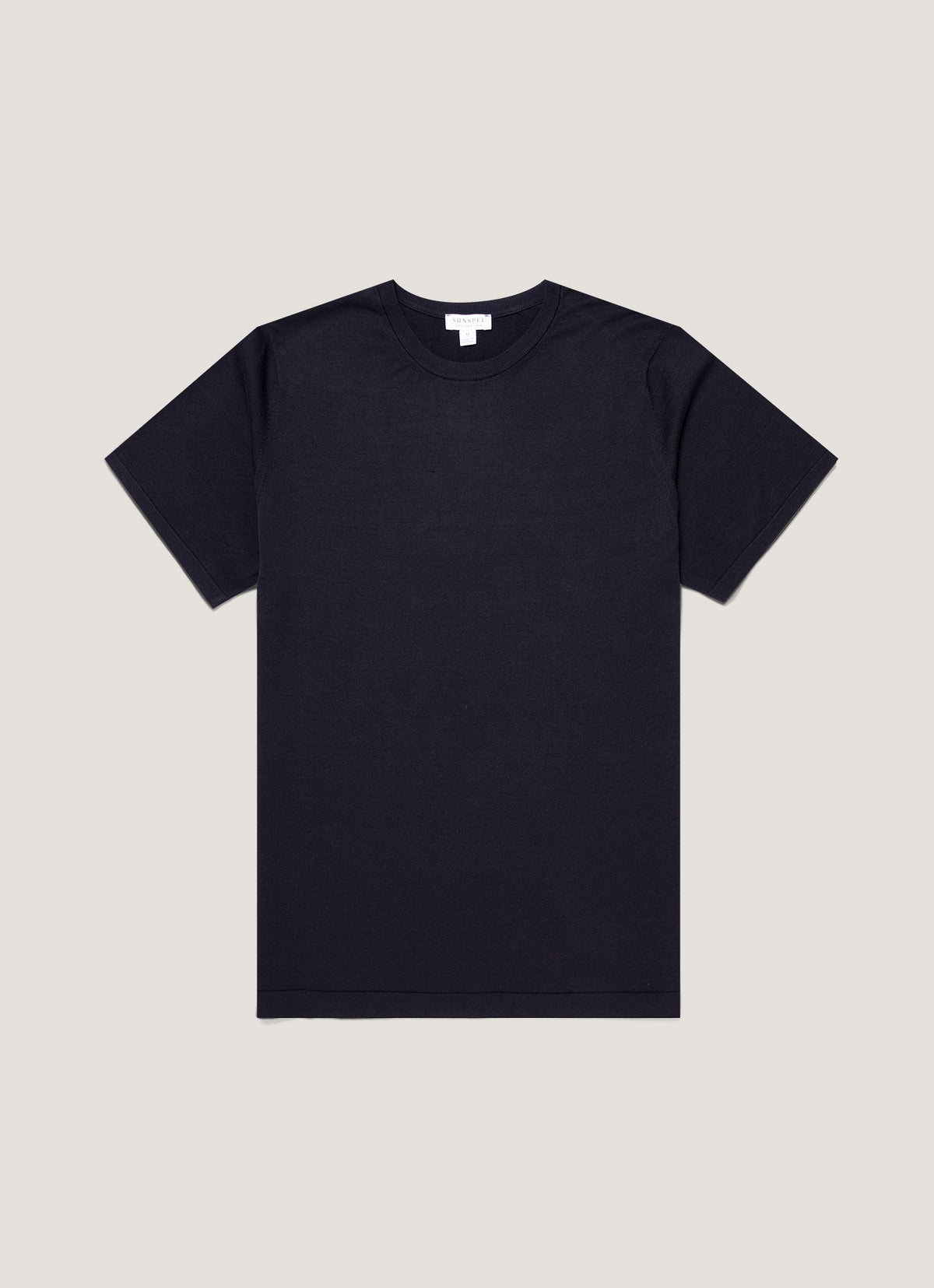 T-shirt en maille de coton Sea Island pour homme, coloris bleu marine clair