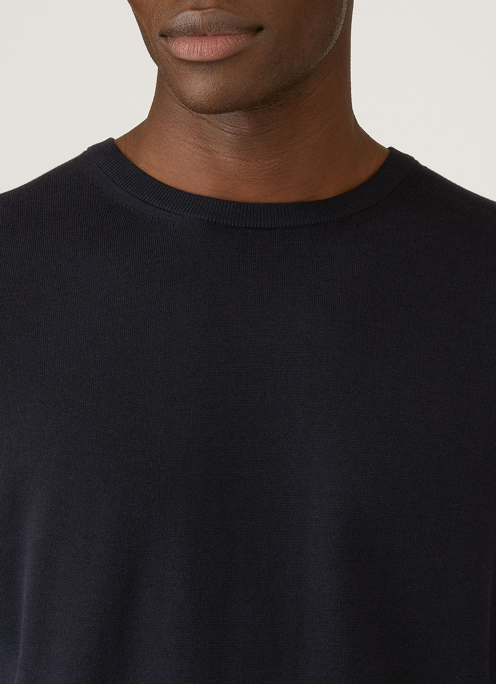 T-shirt en maille de coton Sea Island pour homme, coloris bleu marine clair