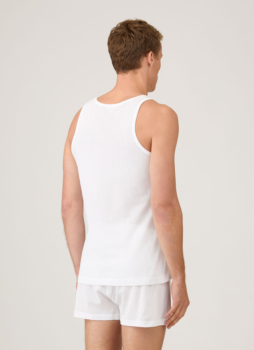 Débardeur pour homme en coton cellulaire blanc