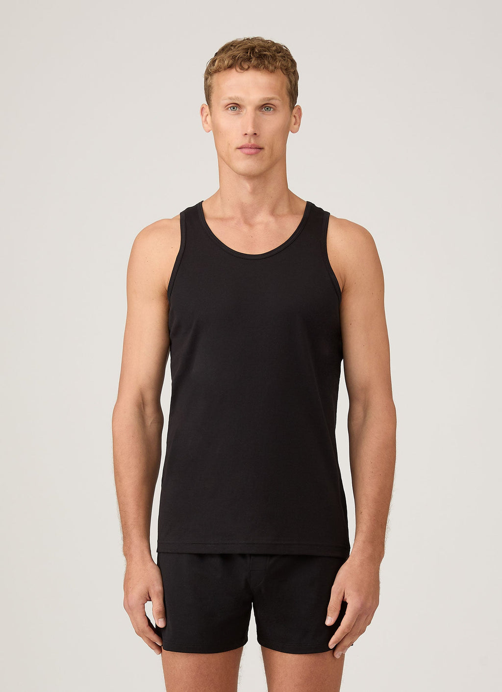 Gilet de corps homme en coton superfin noir