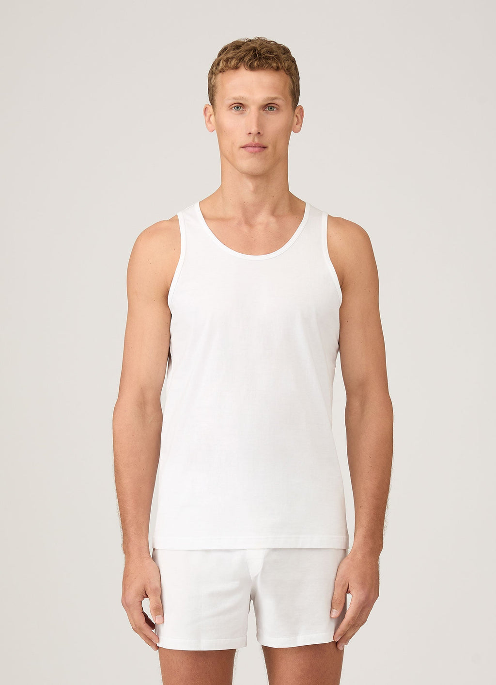 Débardeur Homme en Coton Superfin Blanc