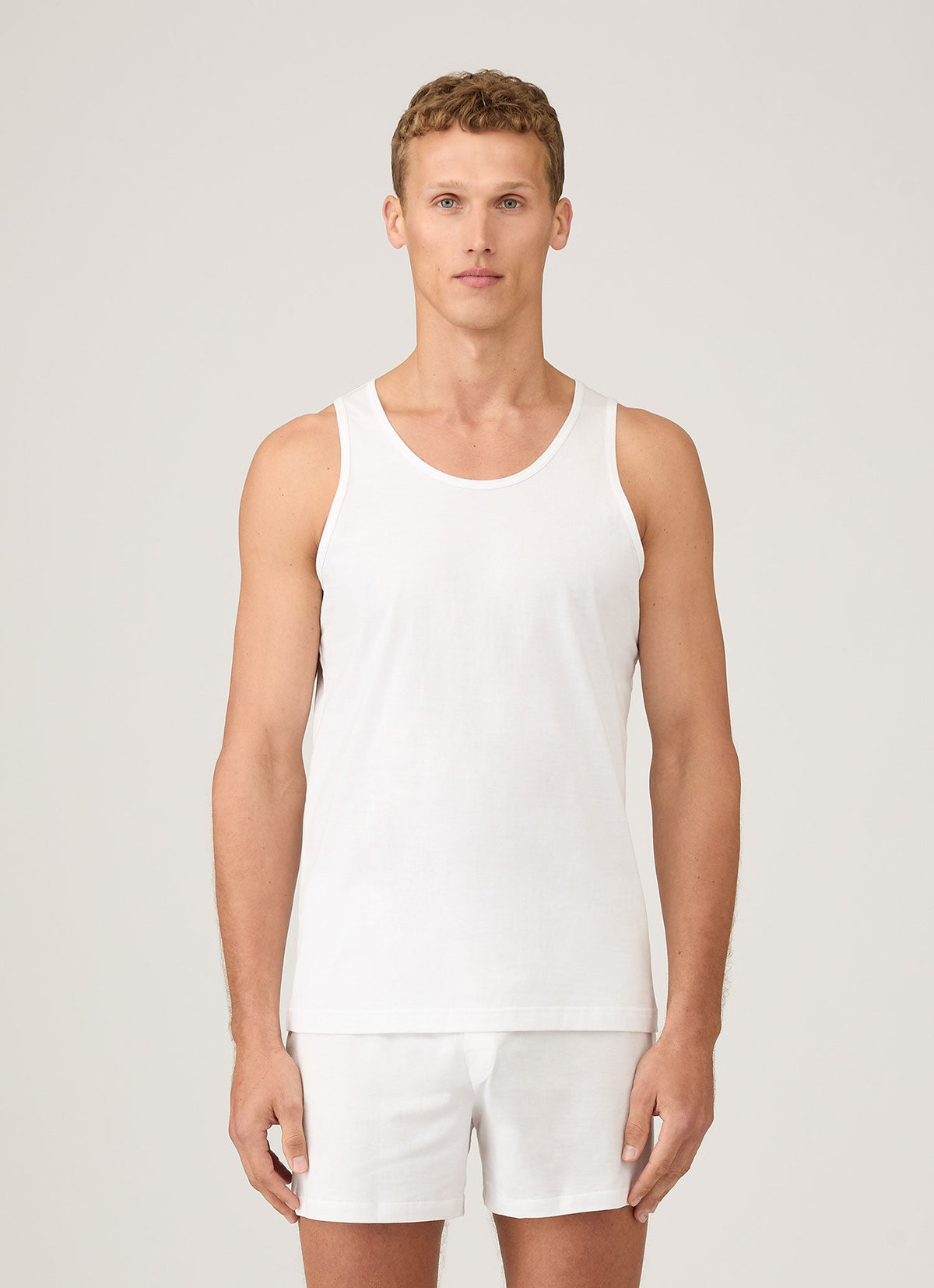 Débardeur Homme en Coton Superfin Blanc